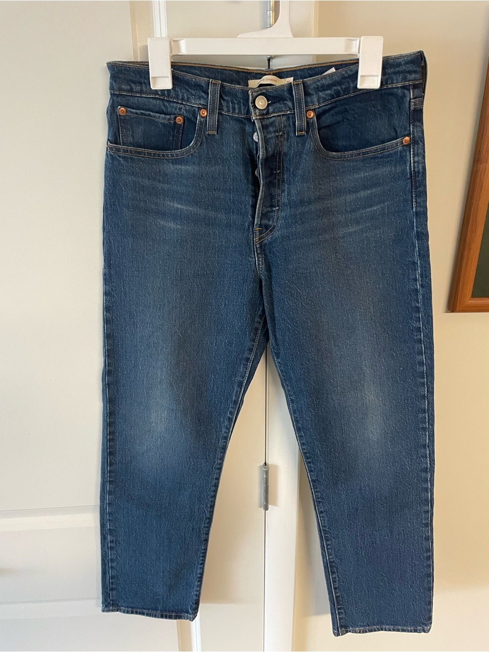 Levi's Women's Slim Straight Jeans in Dark Blue Denim
